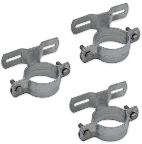 wall-art-design Rohrschellen für Schilderbefestigung, Halterung, Masthalterung, Schelle für Rohr Ø60mm, Bohrlochabstand 70mm, Silber