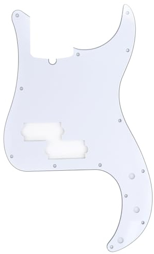 Musiclily Pro 13 Löcher P Bass Pickguard Schlagbrett 3 lagig Weiß | für 4-Saiter American Precision Bass