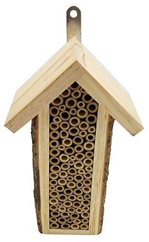 Dehner Natura Premium Insektenhotel Missouri, Insektenhaus / Nistkasten für Bienen/Schmetterlinge/Käfer, ca. 27 x 15.5 x 9 cm, Holz / Bambus, natur