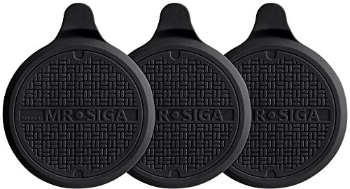 MR.SIGA Silicone Bathtub Stopper, Drain Stopper for Shower, Sink, 5.1 (13cm) Diameter, Black, 3 Pack