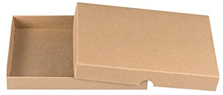 Faltschachtel 13,6 x 19,6 x 2,5 cm, Braun, KRAFTPAK Kraftkarton, mit Deckel - 10er Set
