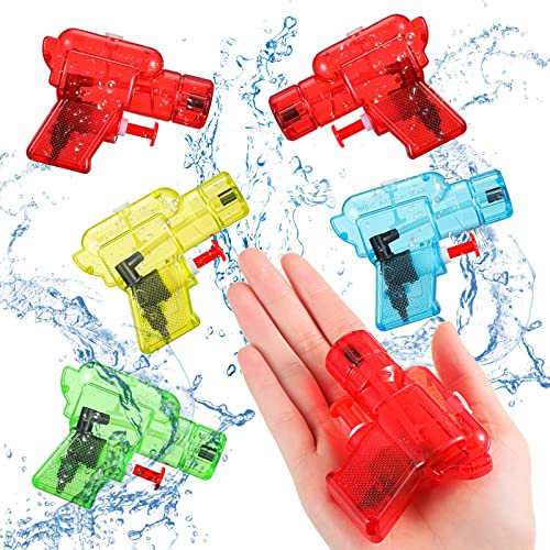 6 Stück Wasserpistolen Kleine Wasserspritzpistolen Spielzeug Spritzpistolen für Sommer Draußen Strand Schwimmen Schwimmbad, Zufällige Farben (Klassischer Stil)