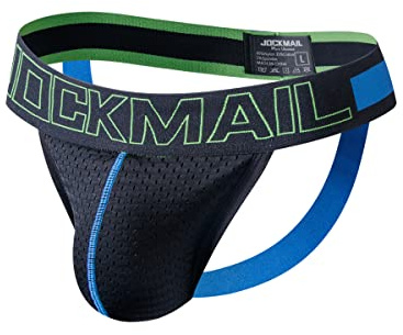 JOCKMAIL Slip Sexy pour Homme avec Jockstrap en Taille Basse, sous-vêtements Sexy pour Homme, Bikini sous-vêtements pour Homme avec Jockstrap, Noir 1, M