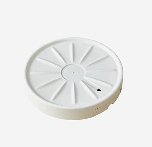 Mkuha Rund Kunststoffe Pflanzenroller Outdoor mit Versteckte Räder und Wasserspeicherbox, Blumenroller Außenbereich und Innenbereich, Pflanzenroller mit Softrollen für Parkett, Schwerlast,Weiß,25cm