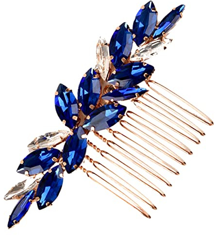 FRCOLOR Eleganter Blauer Haarschmuck aus Legierung Braut Strasshaarkamm für Hochzeit und New Year Party Einfach Anzubringen Stilvoll und Auffällig für Frauen