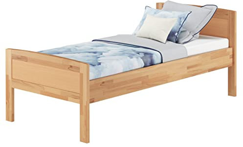 Erst-Holz®Einzelbett Buche hohes Seniorenbett 100x220 Überlänge V-60.72-10-220ohne Zubehör