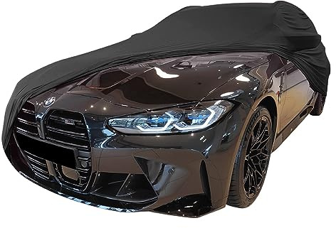Star Cover Indoor Autoabdeckung für BMW M3 Touring (G81) mit Spiegeltaschen, SUPER Soft Stretch, Wasserabweisend, Passform für Auto, Schwarz