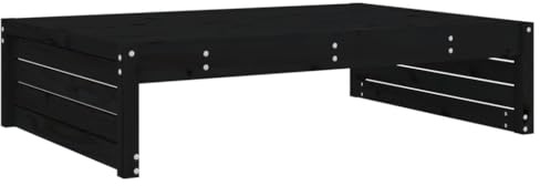 vidaXL Gartenhocker Schwarz 120x80 cm Massivholz Kiefer