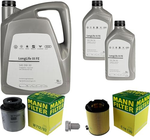 Inspektionspaket Wartungspaket Filterset mit 7 L 0W-30 Motoröl LongLife 3 FE, Ölfilter Luftfilter Ölablassschraube