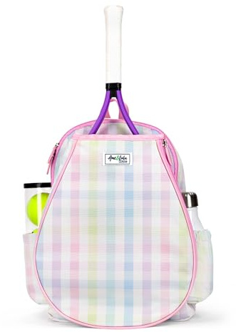 Ame & Lulu Little Love Tennis Backpack (Rainbow Gingham)