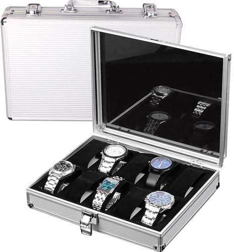 ylpddmm Uhrenbox 24 Hren，Uhrenkoffer mit Herausnehmbaren Uhrenkissen,Uhrenboxen für Herren，Uhren-Display-Box,Uhrenbox Uhrenkasten,Mens Watch Organizer