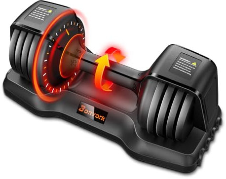 1PC Hanteln Hantelset - Bonvork 5-in-1 Gewichtssets mit Antischlottender Texturen-Griff für Training & Fitness, 1-Sekunden-Einstellbare Gewichte mit Gusseisen (12.5, Kilogramm)