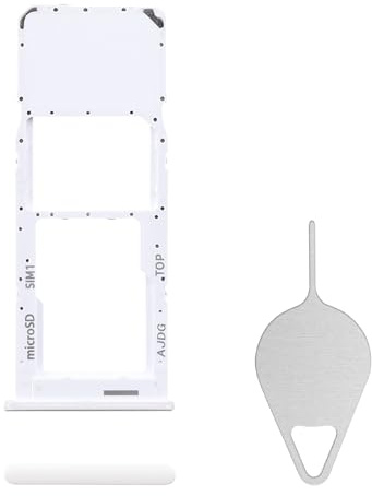 BESJMYT for Samsung Galaxy A04s Sim Card Tray Replacement (Single SIM Version) White Card Tray Slot Holder Bracket Adapter with Needle Ejector for A04s SM-A047F