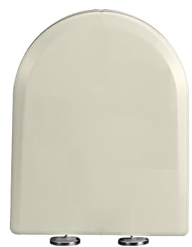 Abattant de WC à fermeture amortie - En forme de D - Libération rapide - Facile à nettoyer - 44,5 x 35 cm - Beige