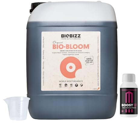 GROWMANIA Bio Bloom de BioBizz 20 l + échantillon Boost Up Nutrients + Verre doseur | Biobloom engrais organique pour usage professionnel | Agriculture extensive et commerciale