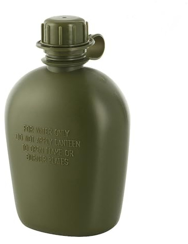 M-Tac Bouteille de Terrain Militaire 1 Litre - Bouteille d'eau Robuste Sans BPA pour le Plein Air, le Camping et la Survie - Légère, Passe au Lave-Vaisselle, au Micro-Ondes, Olive