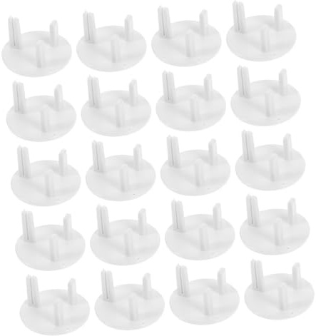 Cache-prise de Sécurité Garçon et Filles Blanc 20 Pièces en Plastique | Prise Électrique et Socket, Installation Facile, Lot de 20, Protection pour Nourrissons et Tout-petits