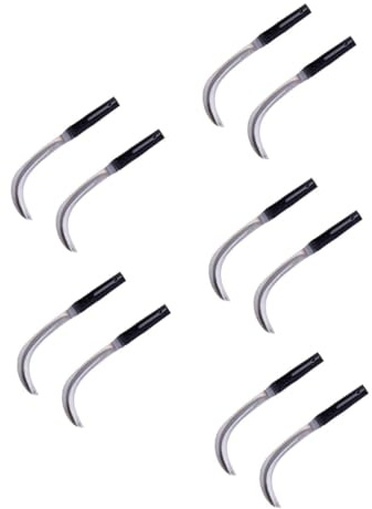POPETPOP 10pcs Manganese Weeding and Harvesting Tool Ergonomic Grip Scythe for Gardening and Lawn Care Rustproof Mowing and Reaping Blades Lightweight and Portable Handheld Design