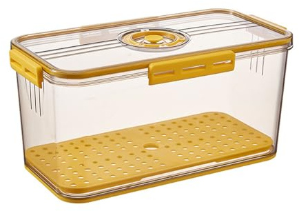 XRPOUXMTE Versatile Bread And Dry Food Storage Bin Space Saving Freshness Holder Storage Boxes For Kitchen Office And School Use (Yellow B)
