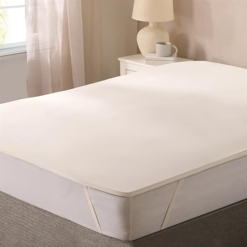 OHS Memory Foam Mattress Topper Double Bed Soft Touch Deep Non-Noisy Mattress Topper with Washable Zipped Cover Anti-Allergy Back Pain Support Double Bed Toppers, White