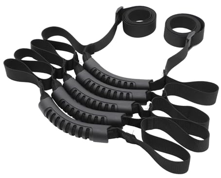 ZUNOXAZ Sangle De Traction Réglable pour Lit Senior 4 Couches en Nylon Et Eva Antidérapante, Échelle De Lit Multifonction pour Assistance Au Lever, Soutien Patient Et Personnes Âgées