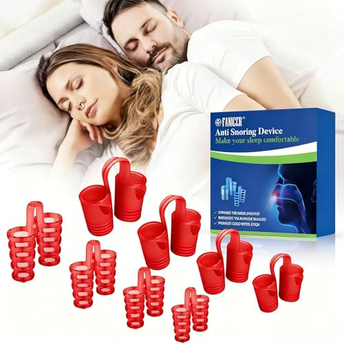 8 Stück Schnarchstopper,Anti-Schnarch-Stöpsel,Nasenspreizer,Wiederverwendbare Schnarchstopper,Nasenatmungsdilatator,Einfach Zu Bedienen,Verbessern Den Schlaf，Hellrot