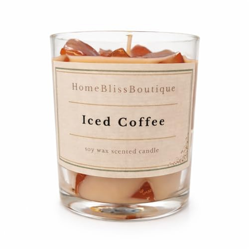Coffee Candle 200g, Iced Coffee Soy Wax Candle, Rich Roasted Aroma, 40 Hour Burn, Cotton Wick