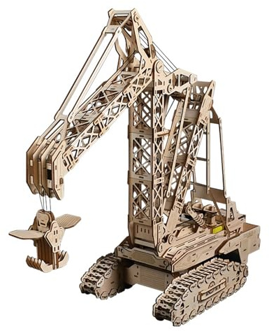 SHZWD Gru Telecomandata Puzzle 3D in Legno, Modello di Assemblaggio Artigianale Fai da Te, Rompicapo Giochi Logica Potenziare creatività, Ideale Regalo