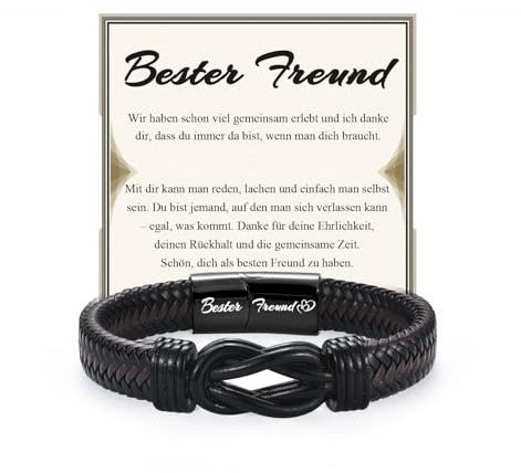 EPVID Papa Bruder Sohn Onkel Ehemann Geschenk, Lederarmband mit Gravur für Männer, Geschenke für Bonus Papa Stiefpapa Onkel zum Vatertag für Jungen zum Geburtstag Weihnachten