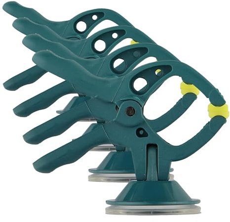 wolfcraft 4 pinzas de resorte MINI 20 con ventosa I 3663000 I Ayudante práctico – ideal para el hogar, el bricolaje y las manualidades (Paquete de 4)