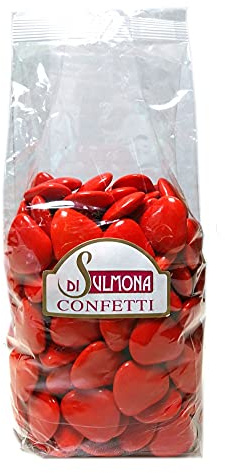 Confetti di Sulmona Cuori al Cioccolato, Rosso - 1000 gr