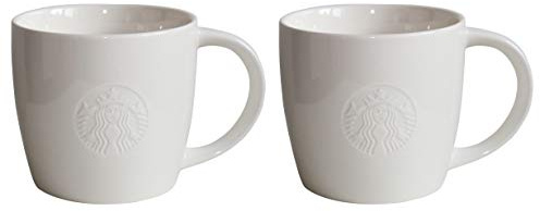 Starbucks Grande Fore Here Series Vasos de tallo blanco – 2 – grandes/473 ml (paquete de 2)