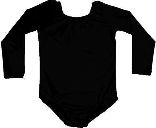 Furein Body classique élastique à manches longues et col rond pour fille 12 años Noir