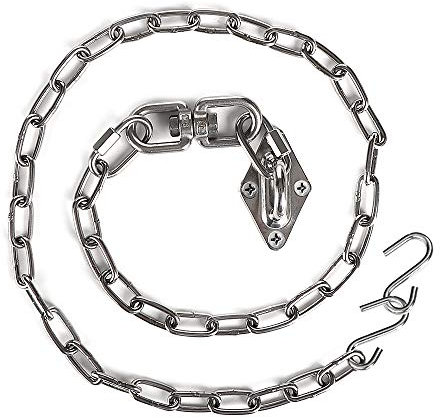 Chihee Kit di Sospensione Amaca Sedia Infissi 200 kg Ganci Girevoli con Catena 1 meter/3,28 ft Fibbia Girevole Saccone da Pugilato Pilates Sospeso Resistente Interno Esterno