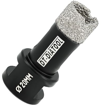 DT-DIATOOL Diamond Drill Bit 20mm Hole Saw for Dry Drilling Tile Porcelain Marble Ceramic Granite