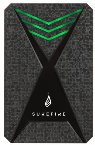 Surefire Gaming Hard Drive 2,5” I 1 TB I Color Negro I Disco Duro Externo HDD I Adaptador USB-C I Windows y MacOSx I Iluminación LED RGB I Velocidad de Lectura hasta 140 MB/s I PC, Playstation y Xbox