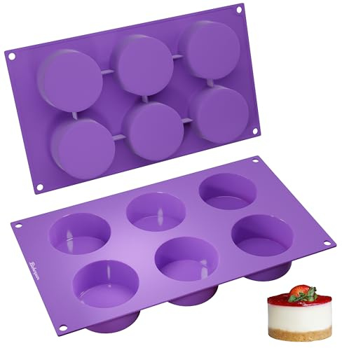 Bakerpan Silicone Mini Cake Mold, for Tarts, Cupcakes - Set of 2 - Mini Cheesecake, Mousse Desserts, Chocolate Covered Oreo Cookie Molds