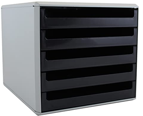 Metzger + Mendle Gehäuse: hellgrau, Schübe: nero (schwarz), Recycling, Blauer Engel, Nero (Schwarz)