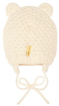 Steiff Baby - Mädchen Mütze Ohne Bommel Hat, Antique White, 37 EU