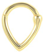 Lieson 1 Stück Nasenring Piercing Tragus Piercing Silber 925 18G Nasenring Hoop Creolen Tropfenform 6MM Piercing Septum Knorpel Tragus Helix Ohrringe Gold