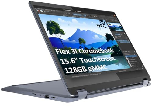 Lenovo Chromebook IdeaPad Flex 3i 15.6 FHD 2-in-1 Touchscreen Laptop (Intel Pentium N6000, 8GB DDR4 RAM, 128GB eMMC) Business, Home, Students, Webcam, Numeric Keypad, Wi-Fi 6, HDMI, Chrome OS