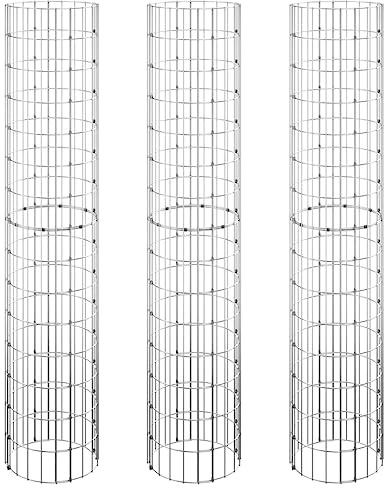 Makastle Lot de 3 bacs à gabions surélevés Ronds - pour Jardin, terrasse - 30 x 150 cm