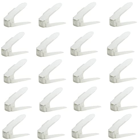 Deuline 20 x Verstellbarer Schuhschlitz Schuhregal Schuhstapler schuhaufbewahrung Schuhorganizer Schuhhalter Farbe: Weiss 521134