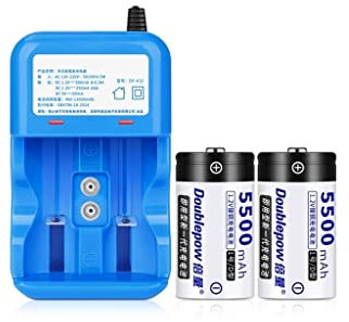 XCC Batterie Rechargeable Set No.1 Smart Charger avec 2 x No.1 D Batteries Chauffe-Eau Cuisinière à gaz Batterie