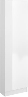 DEKIT GRUPO RIMOBEL Jazz Armario Zapatero con Espejo, Madera de ingeniería, Blanco, 185x50x27 cm