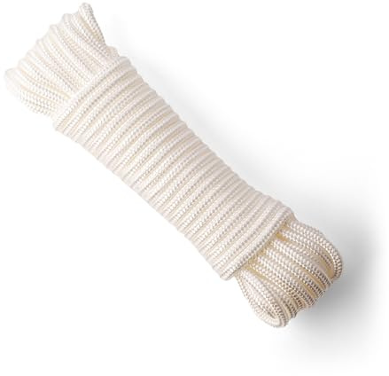 SNURO Nylon Seil (10mm, 20M, Weiß) - Dickes Paracord Schnurr aus robustem, geflochtenem Polyamid - Verschleißfest und stark - Bruchkraft 1703kg