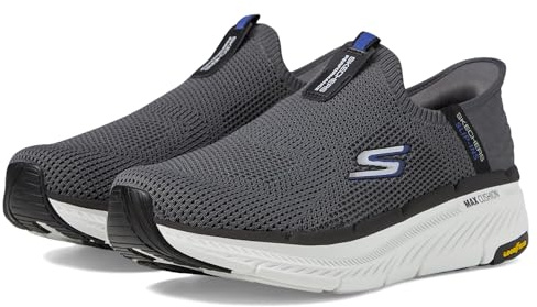 Skechers Herr Max Dämpning Premier 2.0 Slip-ins Sneakers, Träkol/svart, 42 EU