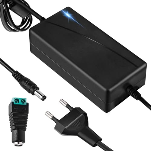 12V 5A Netzteil Adapter: 12V 5A 60W Netzteil Adapter Eurostecker Universal AC/DC Netzadapter für LED Lichtstreifen CCTV Kamera Router Laptop(Schwarz)