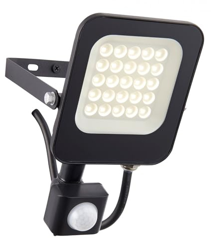 Saxby Guard PIR Override 20W IP65 20W Outdoor Flood Light Matt Black Paint