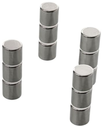 Floordirekt Magnete stark 12 Stück Neodym Magnet extra stark für Magnettafel, Whiteboard, Glasboard, mini Kühlschrankmagnete starker Halt Ø 8 x 10mm Höhe Zylinder, Silber